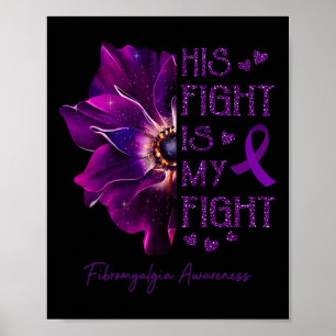 Fight Is My Fight Anemone Flower Fibromyalgia Awar Poster