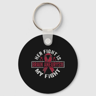 Fight Is My Fight Brain Aneurysm Awareness 2 Key Ring
