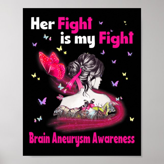 Fight Is My Fight Brain Aneurysm Awareness 3  Poster (Front)