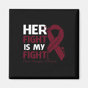 Fight Is My Fight Brain Aneurysm Awareness Feather Magnet