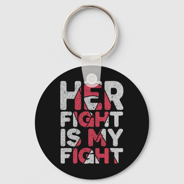 Fight Is My Fight Brain Aneurysm Support  Key Ring (Front)