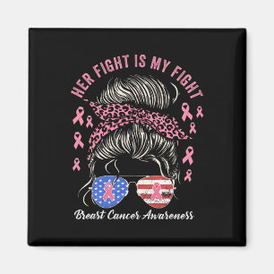 Fight Is My Fight Breast Cancer Awareness Pink Rib Magnet