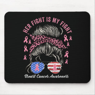 Fight Is My Fight Breast Cancer Awareness Pink Rib Mouse Pad