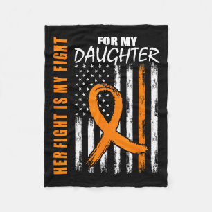 Fight Is My Fight Daughter Leukaemia Awareness Fla Fleece Blanket