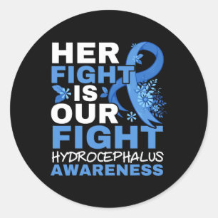 Fight Is Our Fight Brain Tumour Hydrocephalus Awar Classic Round Sticker