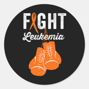 Fight Leukaemia  Fighter Warrior Leukaemia Awarene Classic Round Sticker