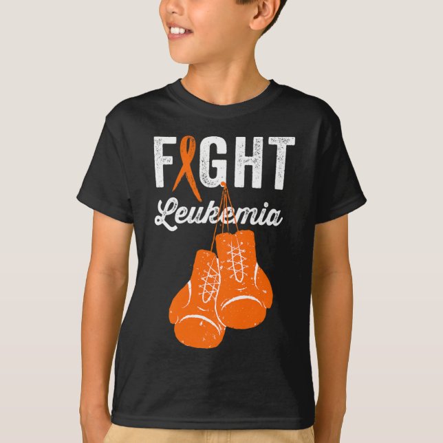 Fight Leukaemia  Fighter Warrior Leukaemia Awarene T-Shirt (Front)