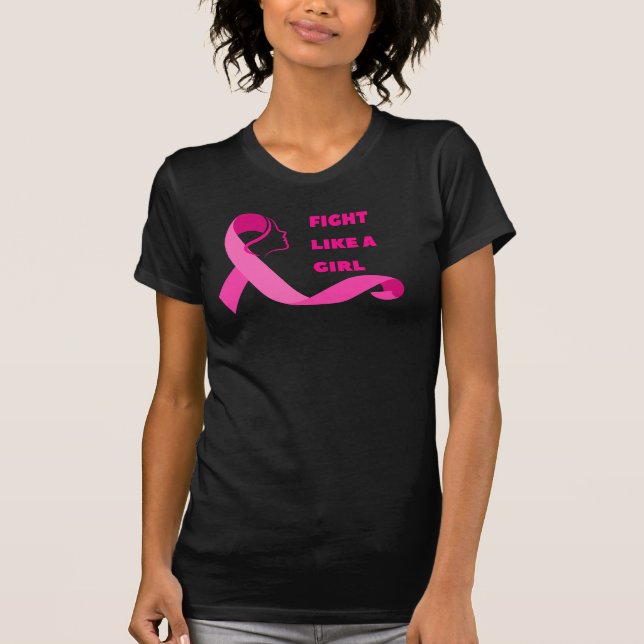 Fight Like a Girl – Empowering Breast Cancer  T-Shirt (Front)