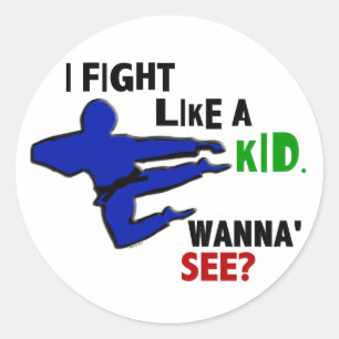 Fight Like A Kid 1 Classic Round Sticker