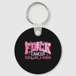 Fight Like A Queen Breast Cancer Awareness Pink Ri Key Ring