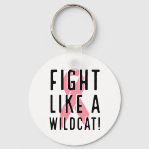 Fight Like A Wildcat Breast Cancer Awareness Pink  Key Ring