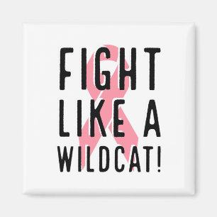 Fight Like A Wildcat Breast Cancer Awareness Pink Magnet