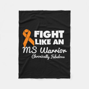 Fight Like An Ms Warrior Awareness Multiple Sclero Fleece Blanket