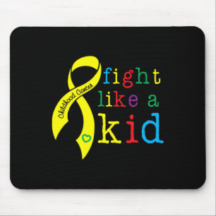 Fight Like Kid Childhood Cancer awareness retro Go Mouse Pad