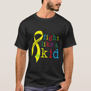 Fight Like Kid Childhood Cancer awareness retro Go T-Shirt