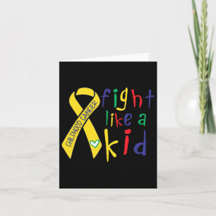 Fight Like Kid Gold Ribbon Childhood Cancer Awaren Card