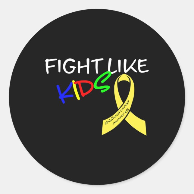 Fight Like Kids Childhood Cancer Awareness Month G Classic Round Sticker (Front)