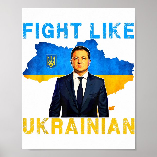 Fight Like Ukrainian I stand with Ukraine Volodymy Poster (Front)