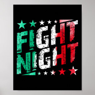 Fight Night Boxing Mma Fan Themed Poster