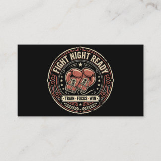 Fight Night Ready Boxing Vintage Business Card