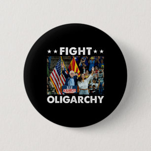 Fight Oligarchy Bernie Sanders And Aoc Freedom Us  6 Cm Round Badge