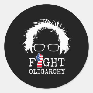 Fight Oligarchy Sanders And Aoc Freedom Us Anti Tr Classic Round Sticker