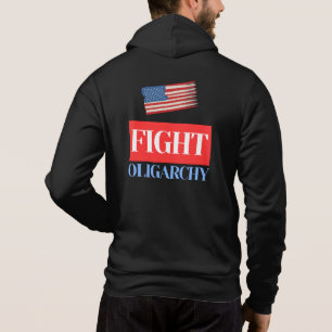 Fight Oligarchy – Vintage American Flag Hoodie
