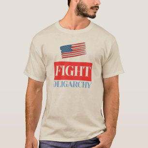 Fight Oligarchy – Vintage American Flag T-Shirt