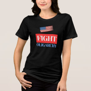 Fight Oligarchy – Vintage American Flag Tri-Blend Shirt