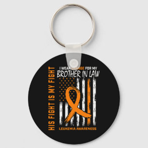 Fight Orange Brother In Law Leukaemia Cancer Aware Key Ring