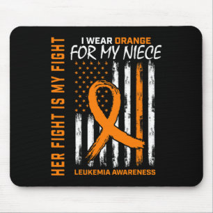 Fight Orange Leukaemia Cancer Awareness Niece Amer Mouse Pad