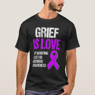 Fight Overdose Pruple Ribbon Opioid Overdose Aware T-Shirt