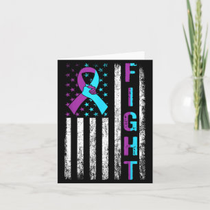 Fight prevention awareness american flag ribbon card