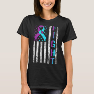 Fight prevention awareness american flag ribbon  T-Shirt