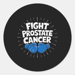 Fight Prostate Cancer Blue Ribbon Boxing Prostate  Classic Round Sticker