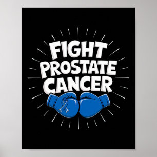 Fight Prostate Cancer Blue Ribbon Boxing Prostate Poster
