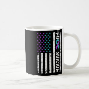 Fight Suicide Awareness And Prevention American Fl Coffee Mug