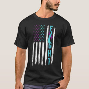 Fight Suicide Prevention Awareness American Flag P T-Shirt