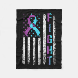 Fight Suicide Prevention Awareness American Flag R Fleece Blanket