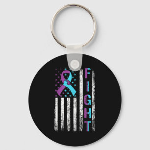 Fight Suicide Prevention Awareness American Flag R Key Ring