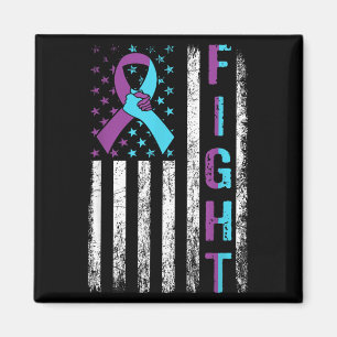 Fight Suicide Prevention Awareness American Flag R Magnet
