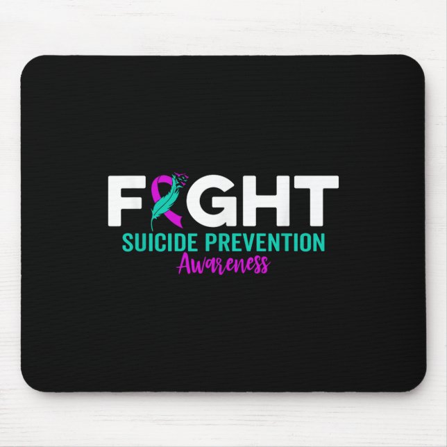 Fight Suicide Prevention Ribbon Depression Suicide Mouse Pad (Front)