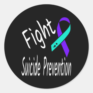 Fight Suicide Prevention Ribbon Semicolon Awarenes Classic Round Sticker