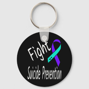 Fight Suicide Prevention Ribbon Semicolon Awarenes Key Ring