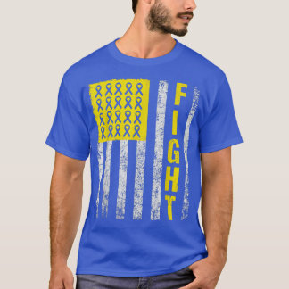 Fight Support for Childhood Cancer Awareness Gold  T-Shirt