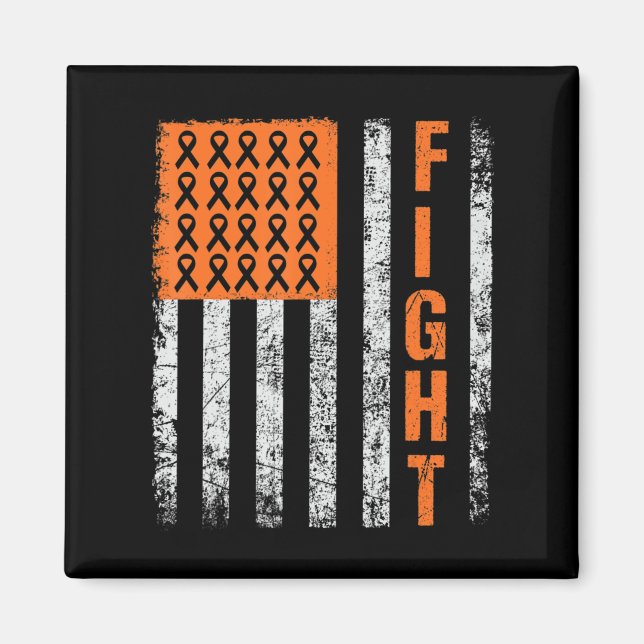 fight.support for Leukaemia Awareness orange Ribbo Magnet (Front)