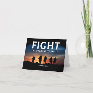 Fight the Good Fight of Faith Christian Bible Thank You Card