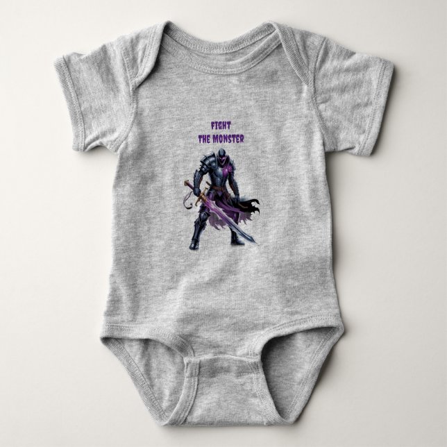 Fight the monster  baby bodysuit (Front)