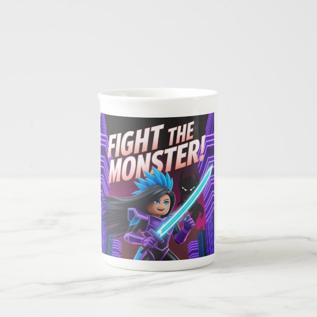 Fight the monster  bone china mug (Front)