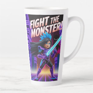 Fight the monster  latte mug